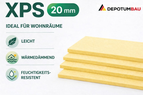 SET FBH Trockenbau – XPS 20/30 mm 0,72 m² + 2× Trittschalldämmung