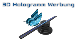 pektakuläre 3D Hologramm Werbung für Events